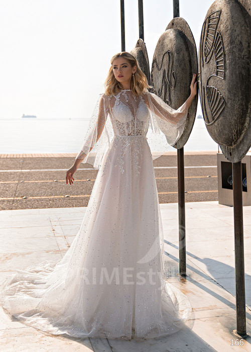 Luxusné romantické svadobné šaty EMS166