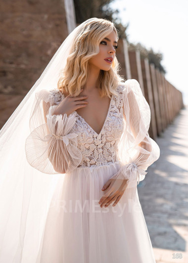 Luxusné princeznovské svadobné šaty EMS168 - primestyle.sk