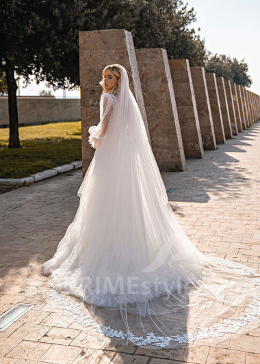 Luxusné princeznovské svadobné šaty EMS168 - primestyle.sk