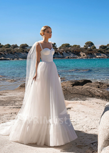 Jednoduché minimalistické svadobné šaty EMS170