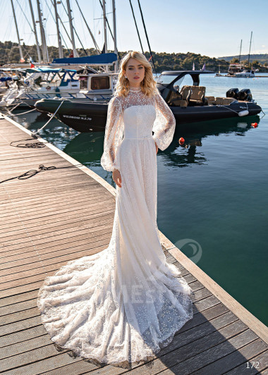 Luxusné celočipkované svadobné šaty EMS172 - primestyle.sk