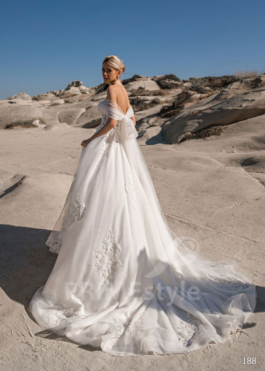 Luxusné tylové svadobné šaty EMS188 - primestyle.sk