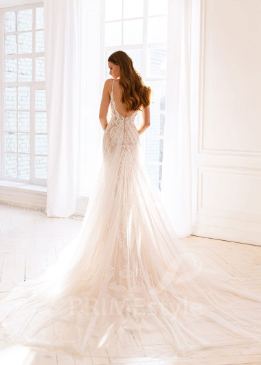 Luxusné úzke svadobné šaty BS003 - primestyle.sk