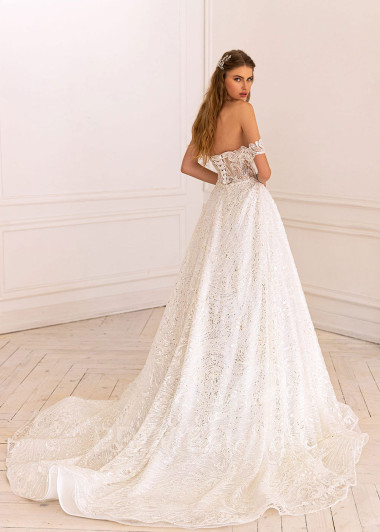 Luxusné trblietavé svadobné šaty BS005 - primestyle.sk