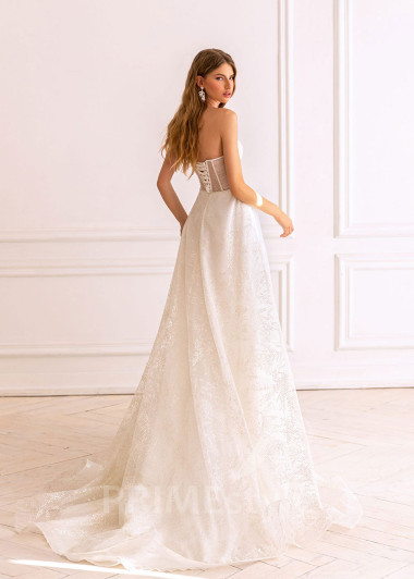 Elegantné trblietavé svadobné šaty BS009 - primestyle.sk