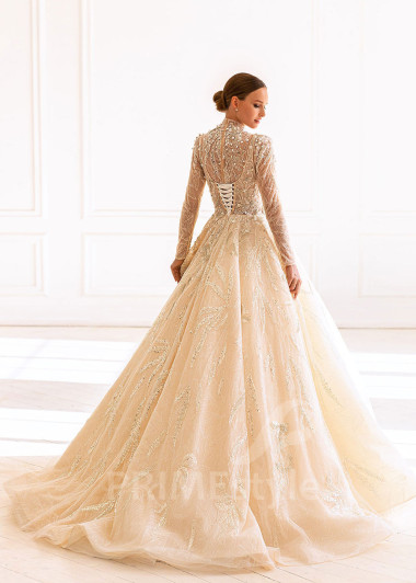 Luxusné čipkované svadobné šaty BS015 - primestyle.sk