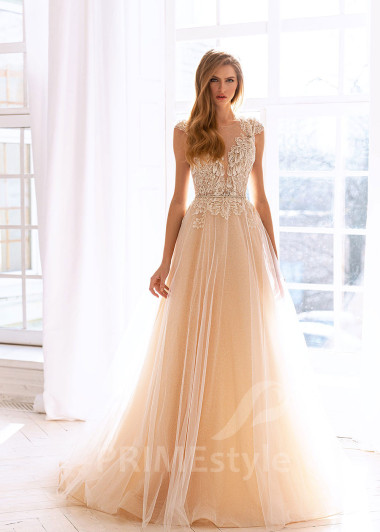 Elegantné tylové svadobné šaty BS016