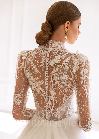 Elegantné čipkované svadobné šaty BS018 - primestyle.sk