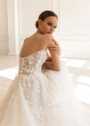 Luxusné romantické svadobné šaty BS019 - primestyle.sk