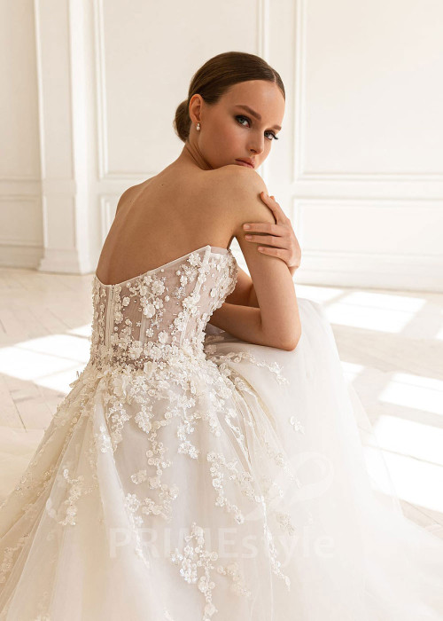 Luxusné romantické svadobné šaty BS019