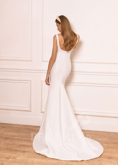 Extravagantné hladké svadobné šaty BS024