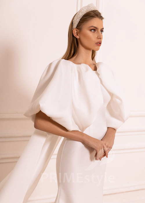 Extravagantné hladké svadobné šaty BS024