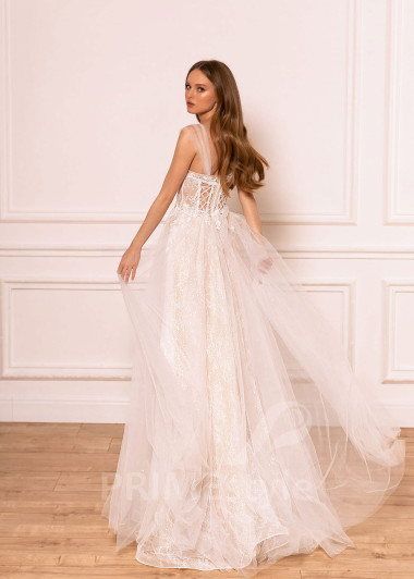 Extravagantné romantické svadobné šaty BS025 - primestyle.sk