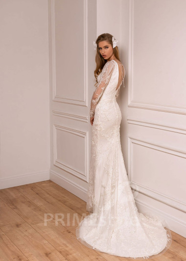 Elegantné úzke svadobné šaty BS026 - primestyle.sk