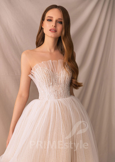 Extravagantné tylové svadobné šaty BS027 - primestyle.sk