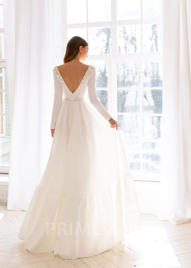 Elegantné minimalistické svadobné šaty BS028 - primestyle.sk