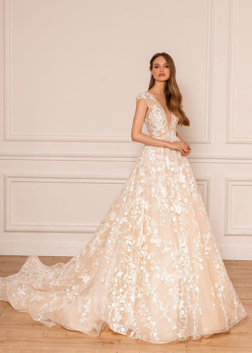 Luxusné celočipkované svadobné šaty BS030