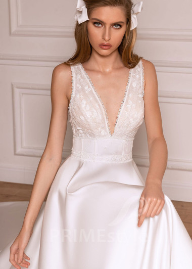 Elegantné minimalistické svadobné šaty BS031 - primestyle.sk