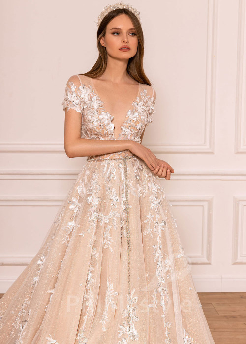 Luxusné celočipkované svadobné šaty BS032