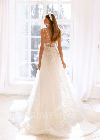 Extravagantné celočipkované svadobné šaty BS034 - primestyle.sk