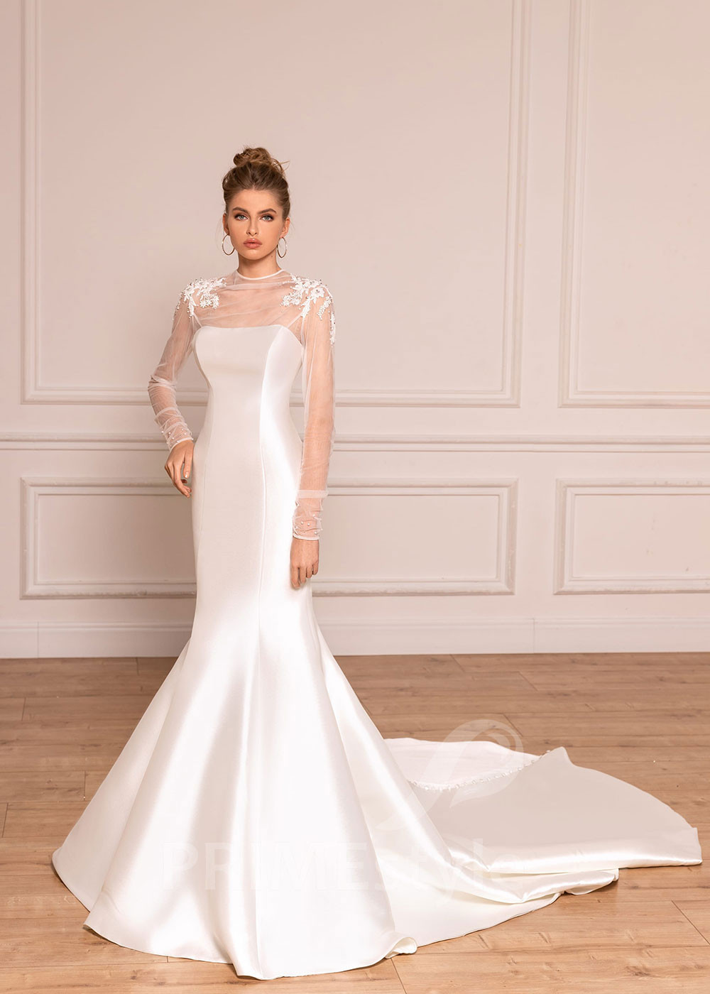 Elegantné dvojdielne svadobné šaty BS036