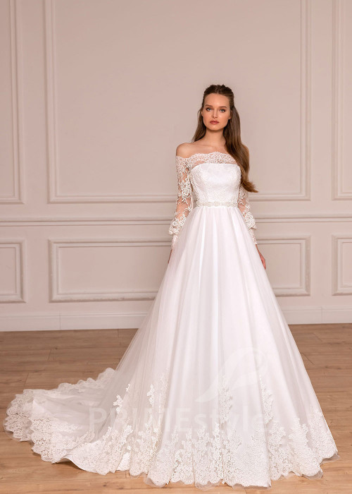 Luxusné čipkované svadobné šaty BS037