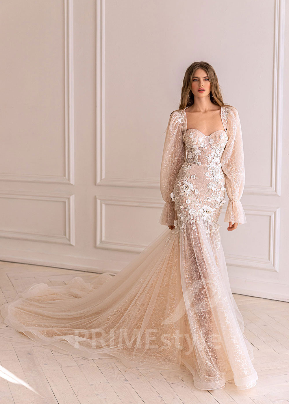 Luxusné úzke svadobné šaty BS038