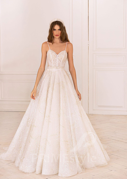 Luxusné trblietavé svadobné šaty BS040