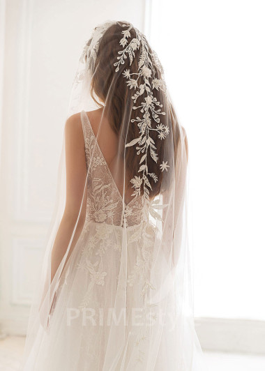 Elegantné čipkované svadobné šaty BS049 - primestyle.sk