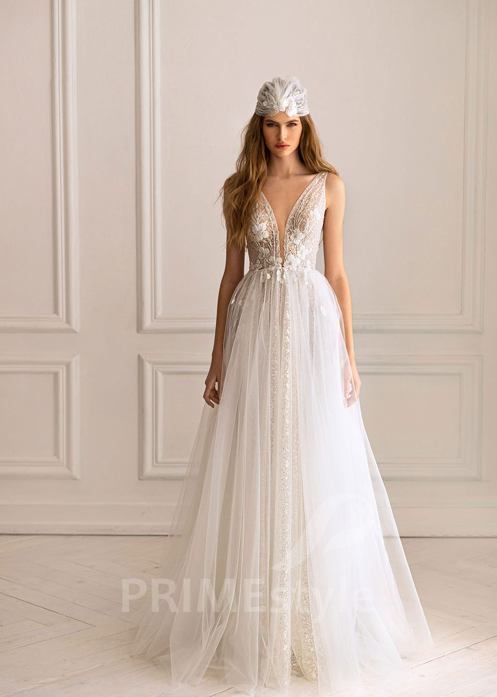 Elegantné tylové svadobné šaty BS053