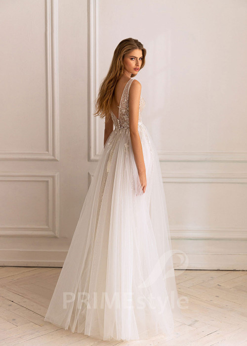 Elegantné tylové svadobné šaty BS053