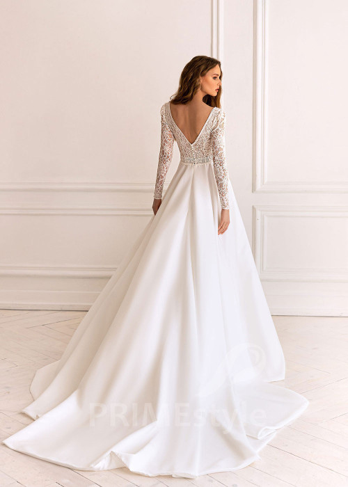 Elegantné čipkované svadobné šaty BS054