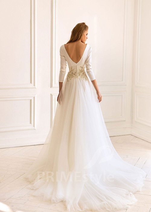 Extravagantné minimalistické svadobné šaty BS055