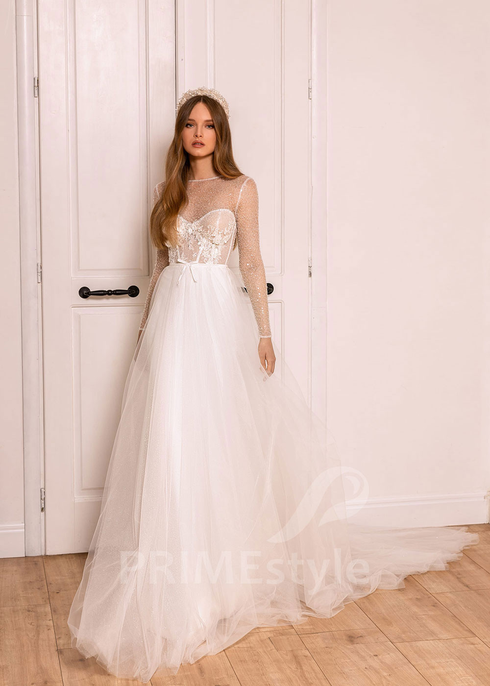 Elegantné dvojdielne svadobné šaty BS061