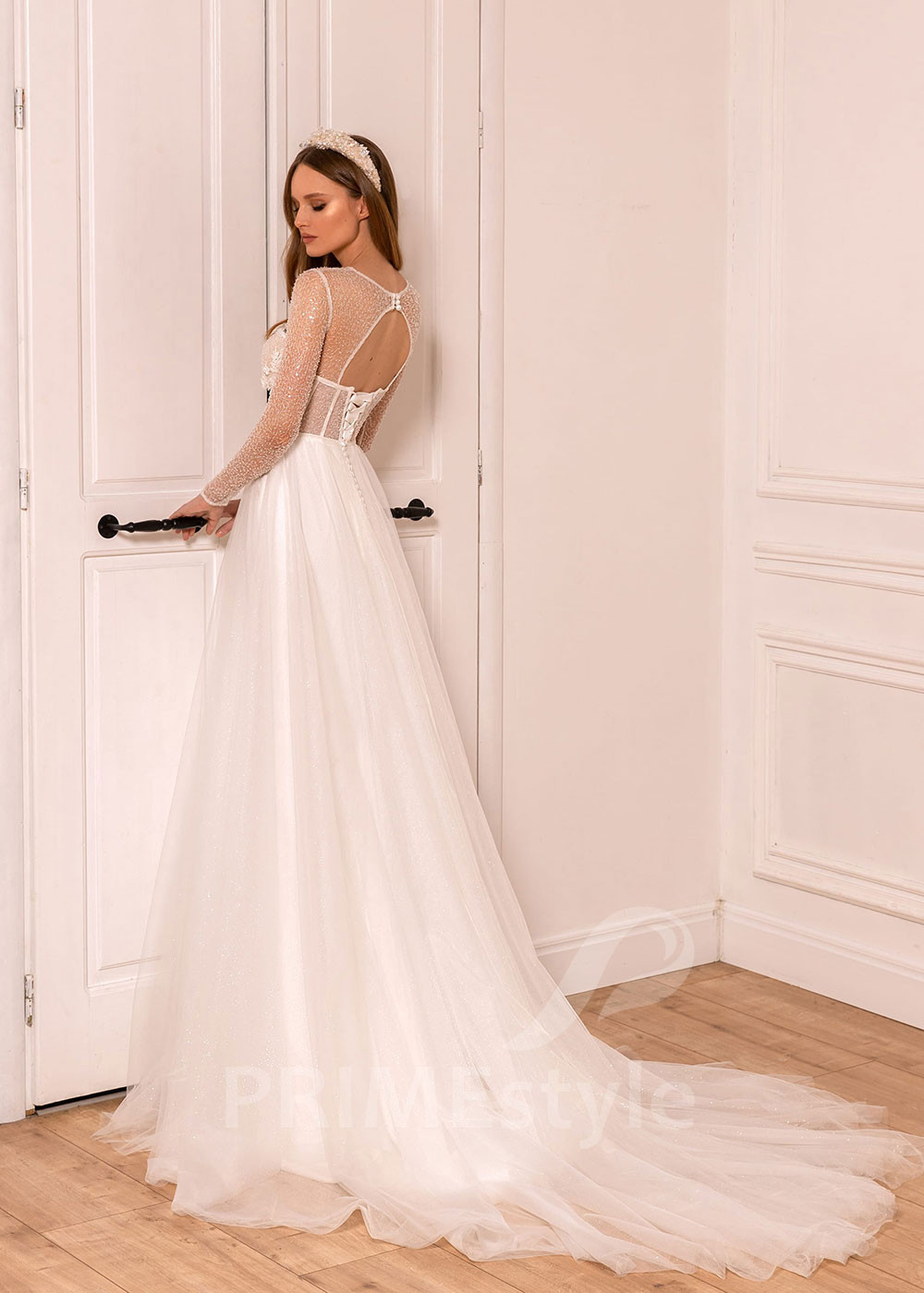 Elegantné dvojdielne svadobné šaty BS061