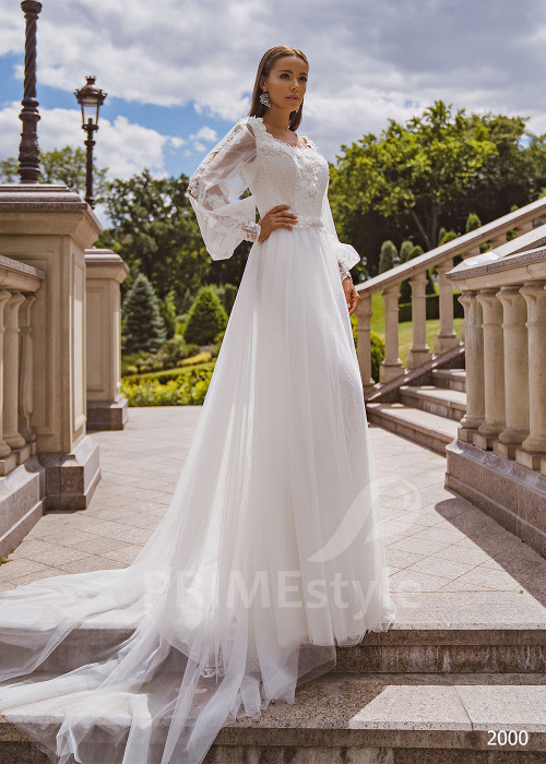 Elegantné úzke svadobné šaty RC2000