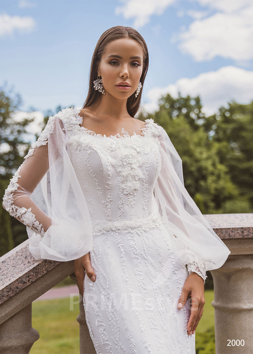 Elegantné úzke svadobné šaty RC2000