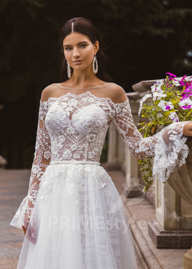 Elegantné čipkované svadobné šaty RC2002 - primestyle.sk