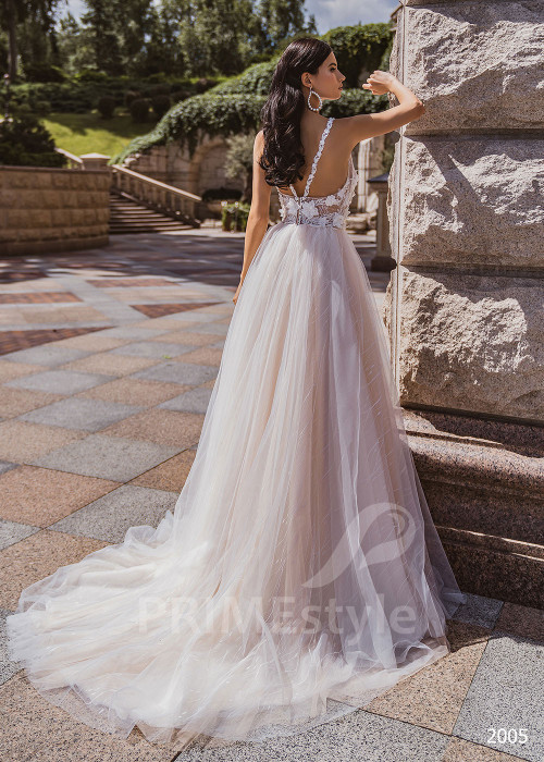 Extravagantné kvetované svadobné šaty RC2005