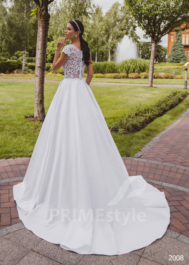 Elegantné minimalistické svadobné šaty RC2008 - primestyle.sk