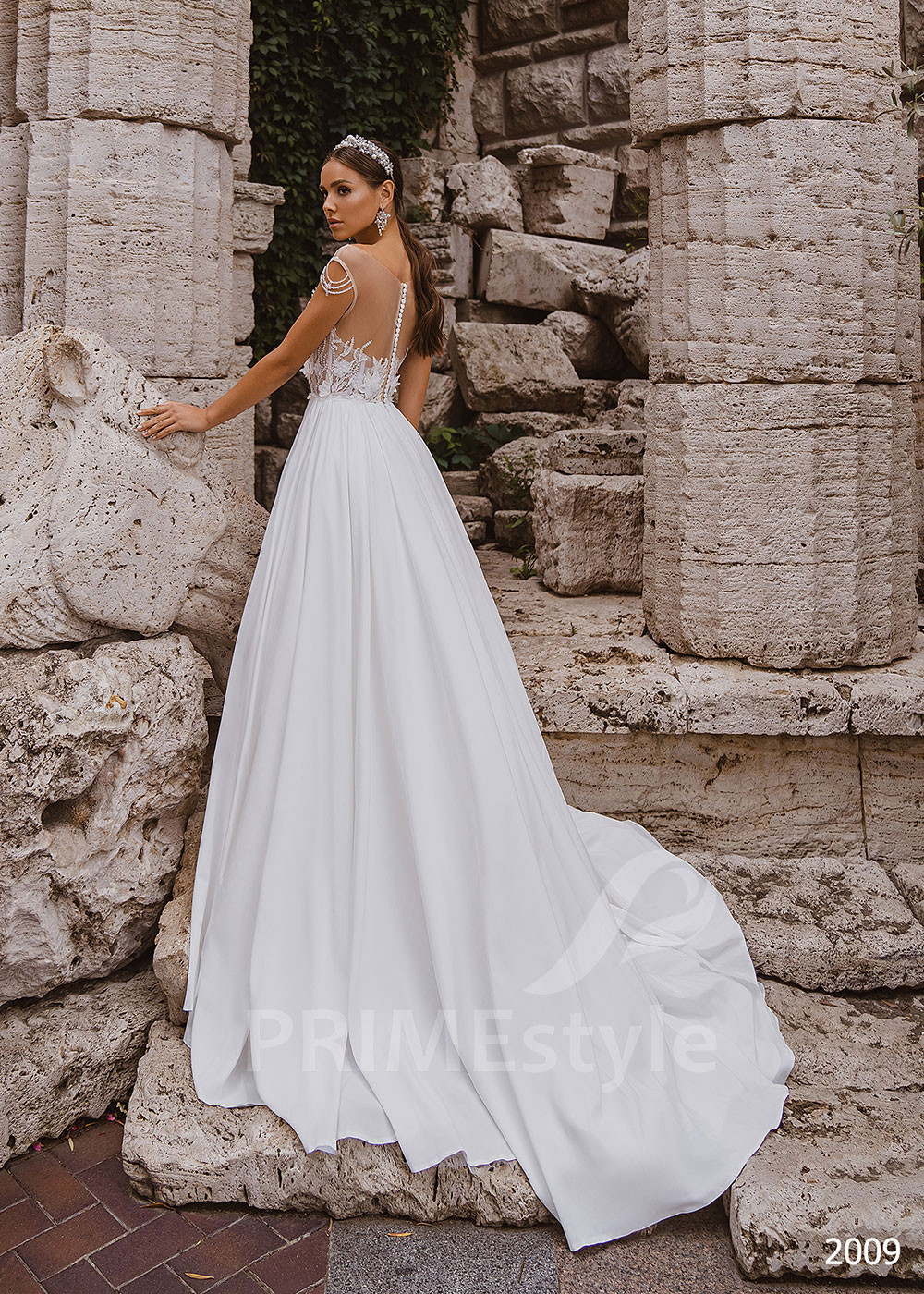 Luxusné kvetované svadobné šaty RC2009