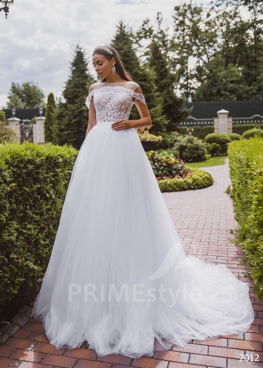 Jednoduché tylové svadobné šaty RC2012