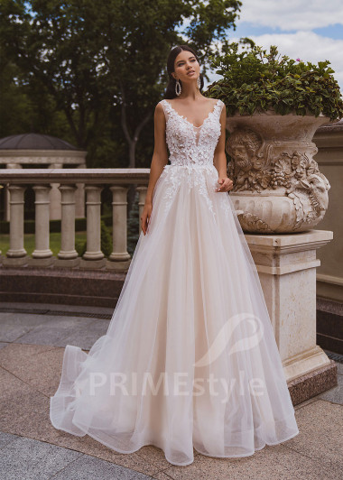 Luxusné kvetované svadobné šaty RC2015