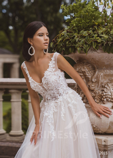 Luxusné kvetované svadobné šaty RC2015 - primestyle.sk