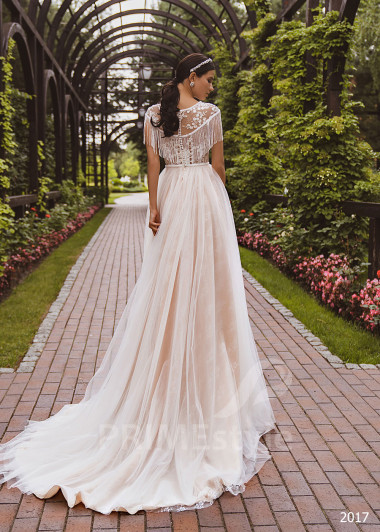 Extravagantné čipkované svadobné šaty RC2017 - primestyle.sk