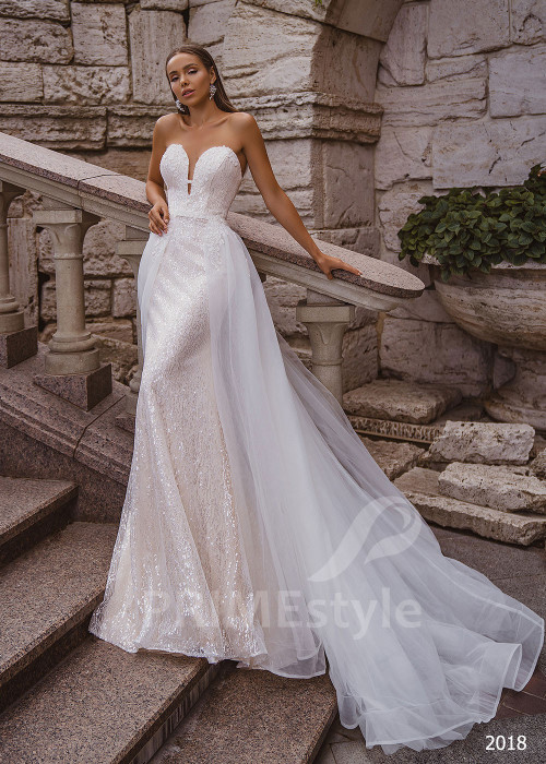 Luxusné trblietavé svadobné šaty RC2018