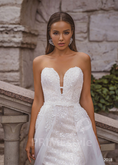 Luxusné trblietavé svadobné šaty RC2018 - primestyle.sk