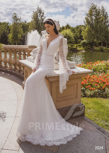 Luxusné celočipkované svadobné šaty RC2024