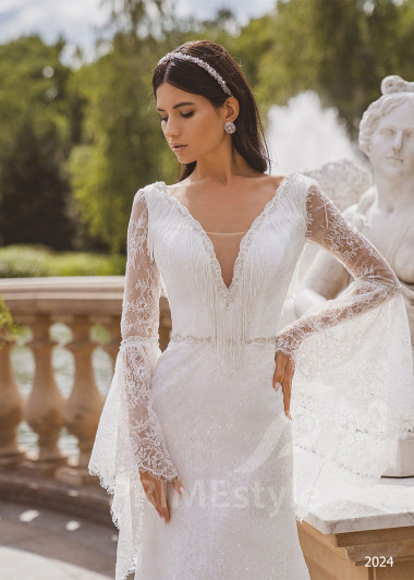 Luxusné celočipkované svadobné šaty RC2024 - primestyle.sk