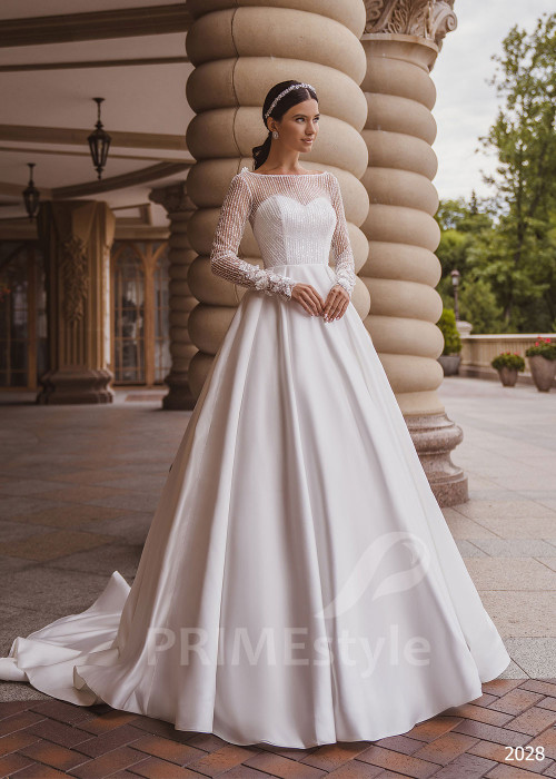 Elegantné saténove svadobné šaty RC2028